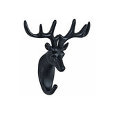 Gancho de Parede Alce em Resina Preto - 17 cm - Ela Decora